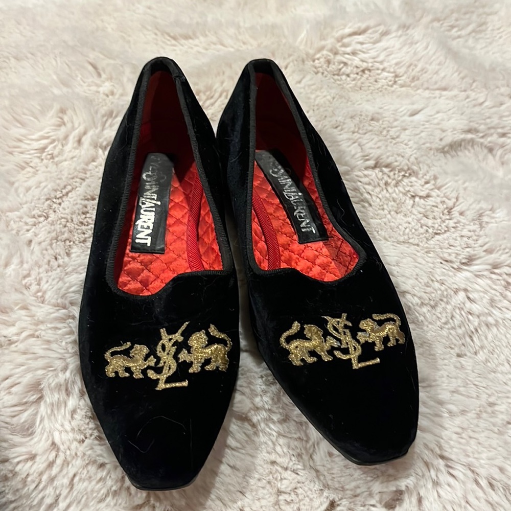 Vintage Yves Saint Laurent velvet loafers